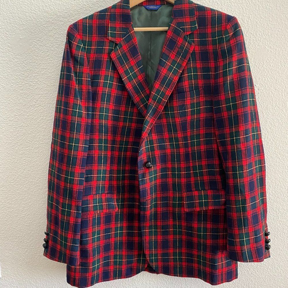 Vintage Pendleton Plaid Blazer Jacket Button Front Size Large XL